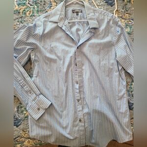 Express Light Blue Striped Button Down Shirt